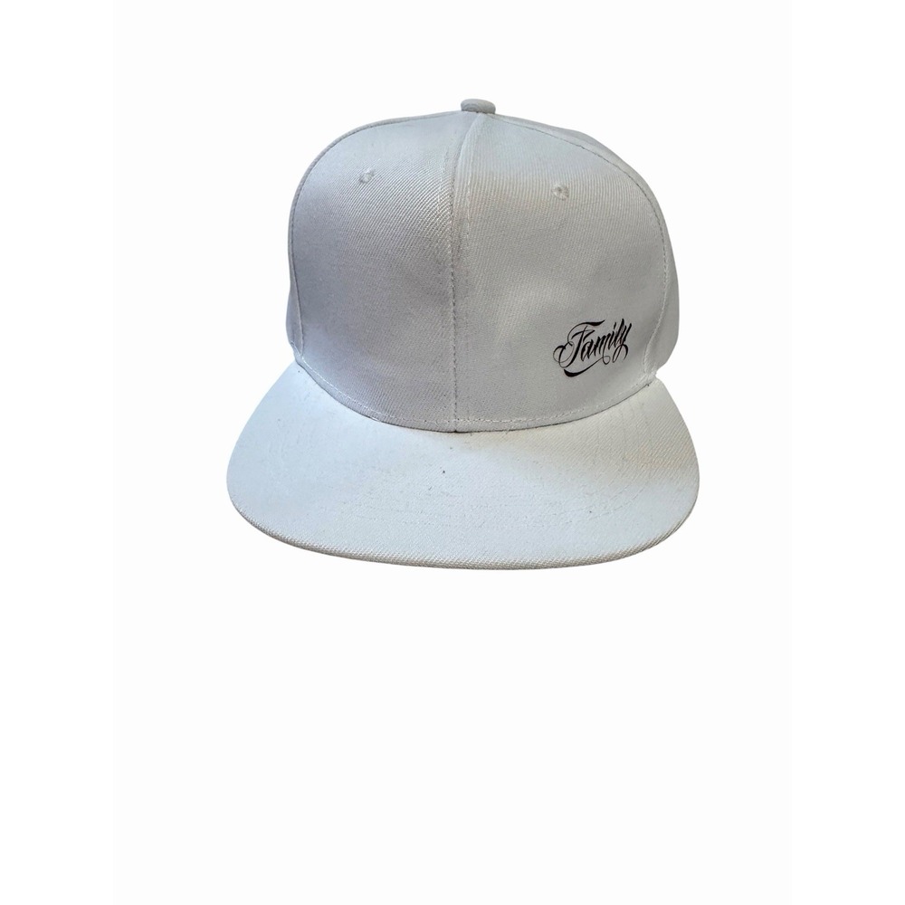 NEW mens snapback flat bill hat cap adjustable white FAMILY